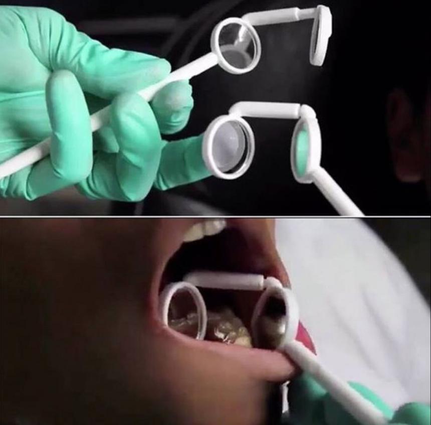 Концепт двойного стоматологического зеркала