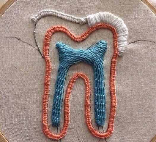 Вышивка - зуб
