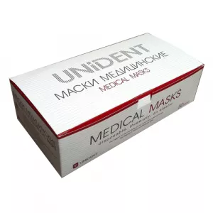 Unident Маска трехслойная на резинках - Медицинские маски для лица (фото 1)