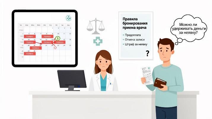 Бронирование приема врача: можно ли удерживать деньги за неявку пациента?