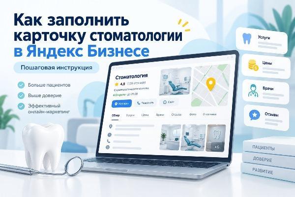 Как заполнить карточку стоматологии в Яндекс Бизнесе: пошаговая инструкция